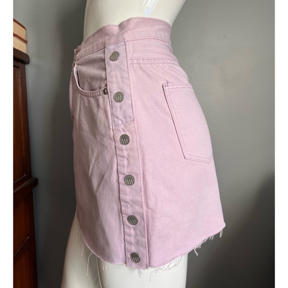 Dolls Kill x Zee Gee Why . Lilac denim micro mini skirt - Picture 4 of 15